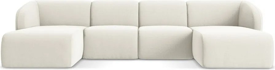 Colțar bej cu tapițerie din catifea (în formă de "U") Lani – Makamii