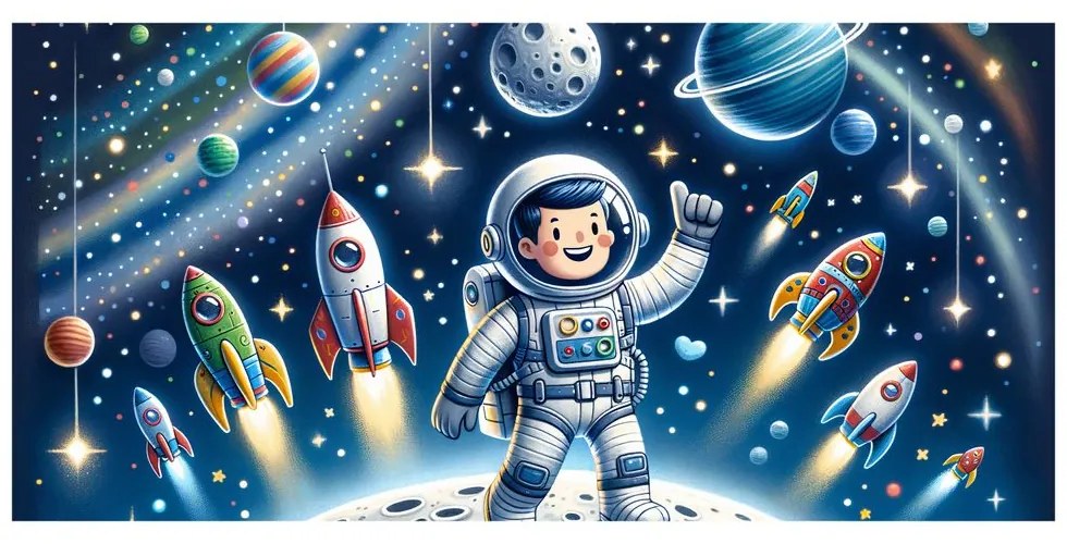 Tablou aventură galactică a unui mic erou