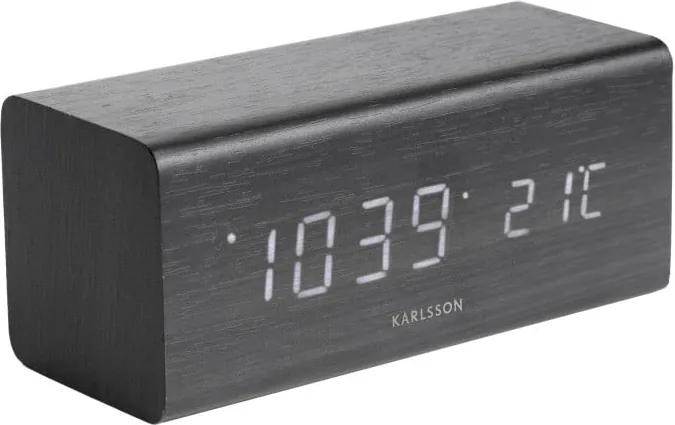 Ceas alarmă cu aspect ca de lemn, Karlsson Cube, 16 x 7,2 cm
