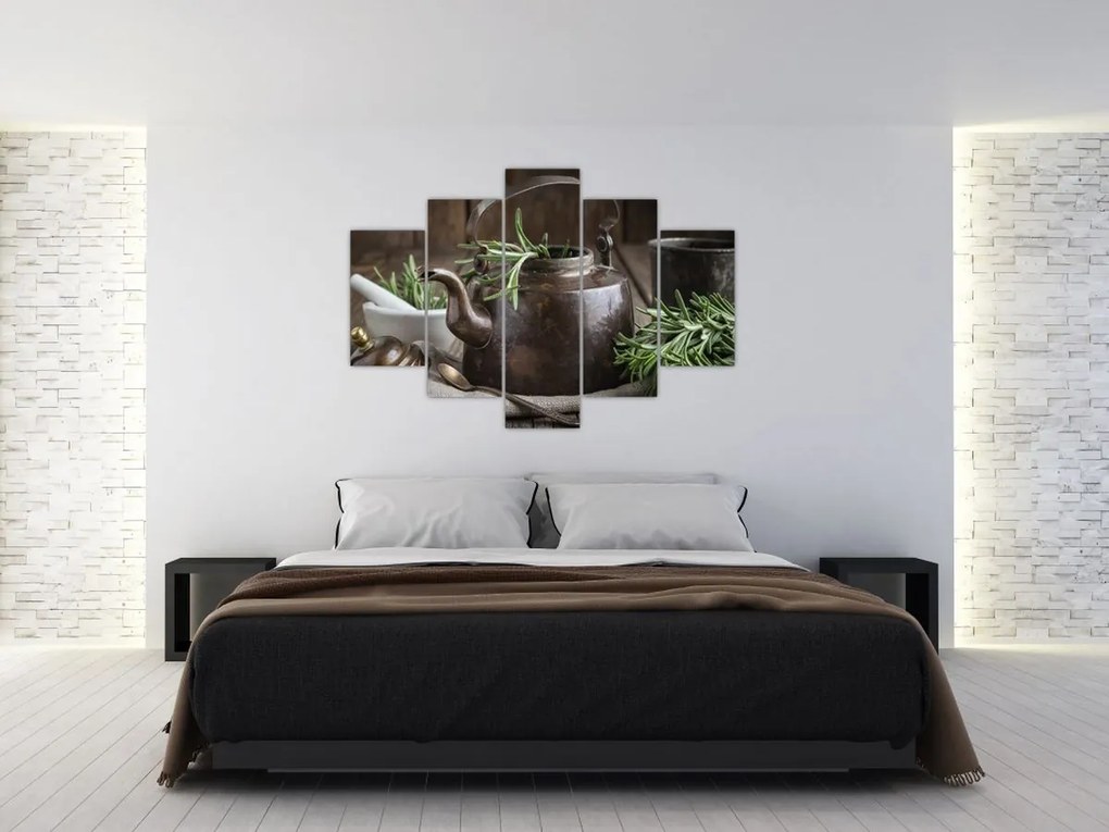 Tablou - Ceainic cu rozmarin (150x105 cm)