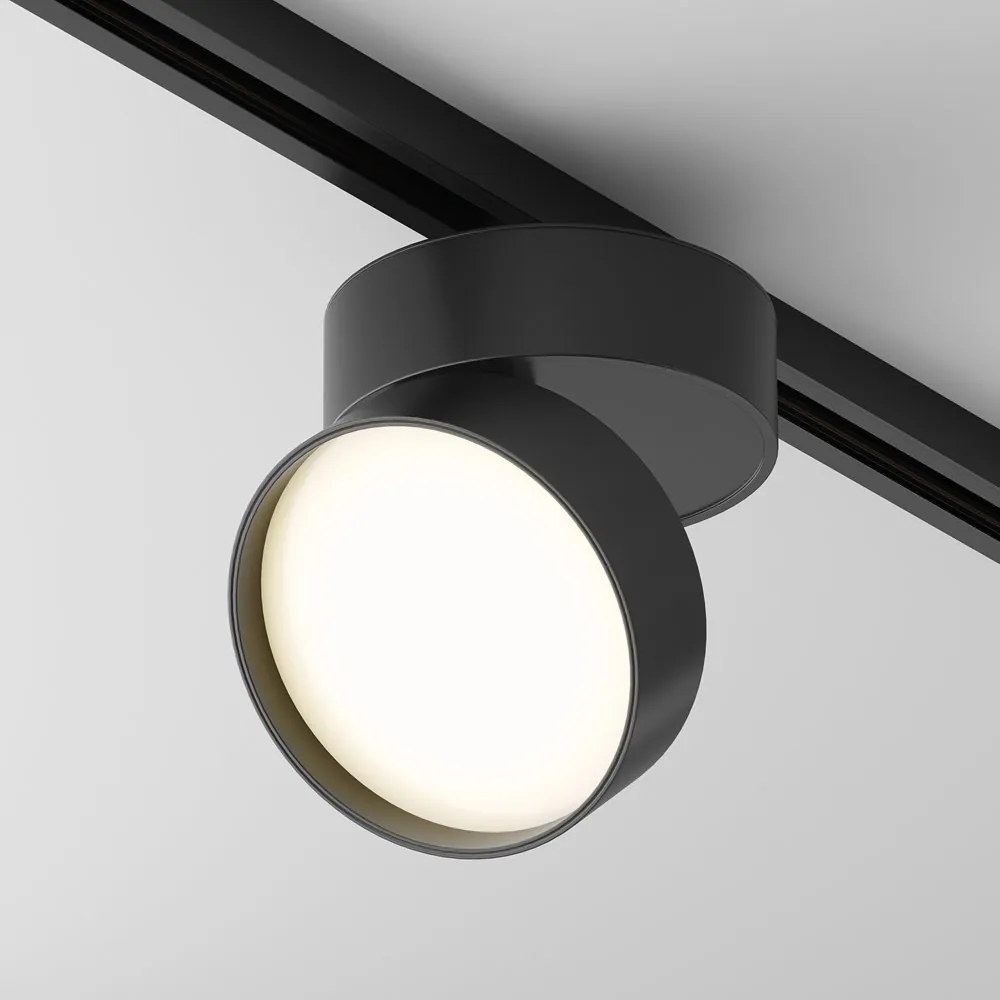 Spot LED, accesoriu pentru sinele monofazate Unity, Onda negru 18W 3000K