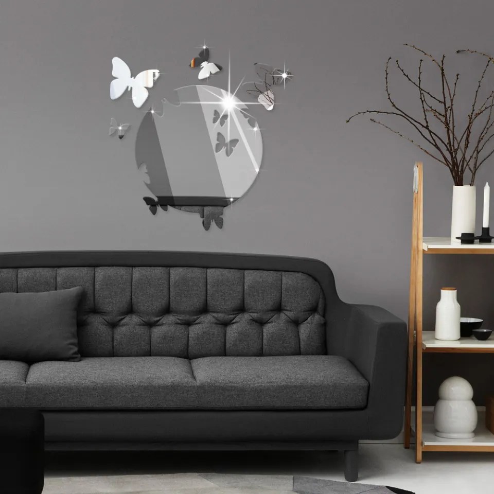 Sticker perete 3D Mirror Silver Moon