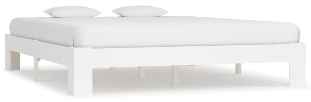 283297 vidaXL Cadru de pat, alb, 180 x 200 cm, lemn masiv de pin