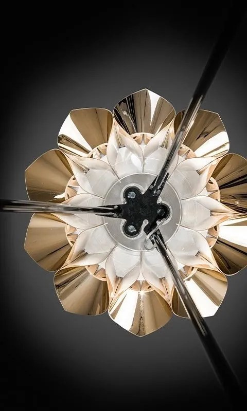 Lampadar cu trepied realizat manual Flora Copper