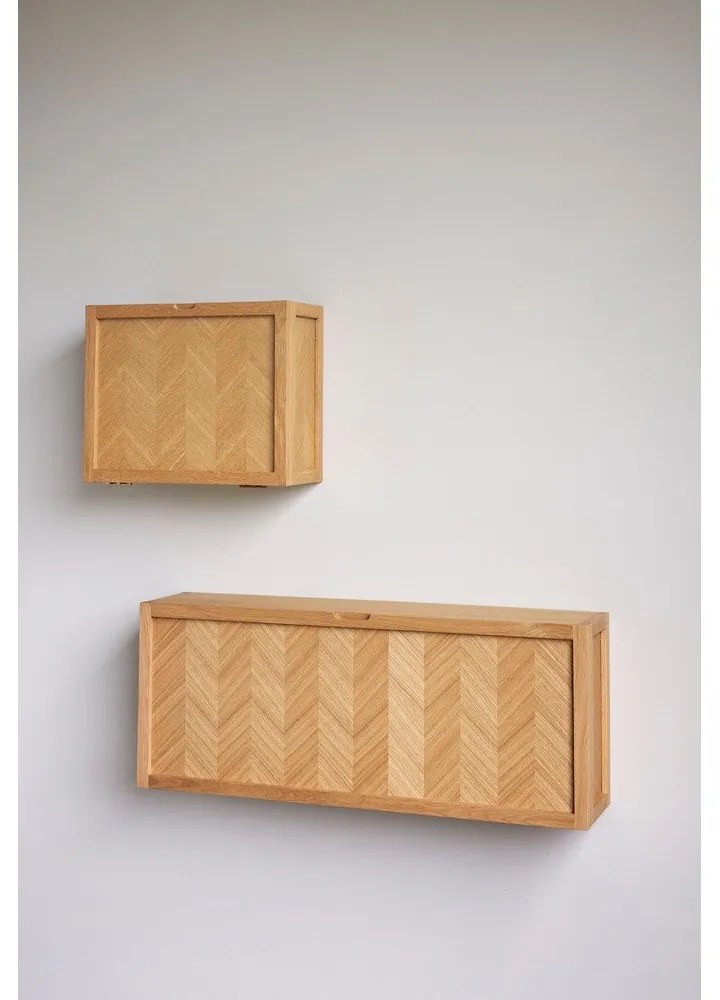 Pantofar de perete cu deschidere înclinată din lemn de stejar Herringbone – Hübsch