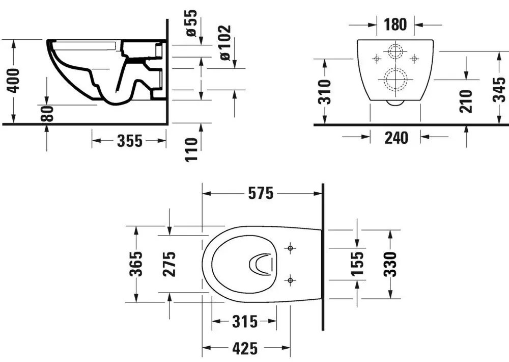 Set Vas WC suspendat cu capac soft close Duravit Architec Rimless 37x58 cm evacuare orizontala