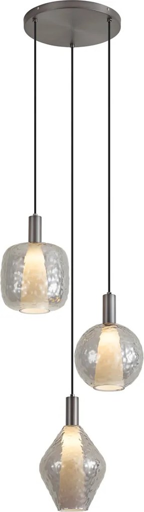 Lampă suspendată de design Gun metal cu 3 lumini - Ard