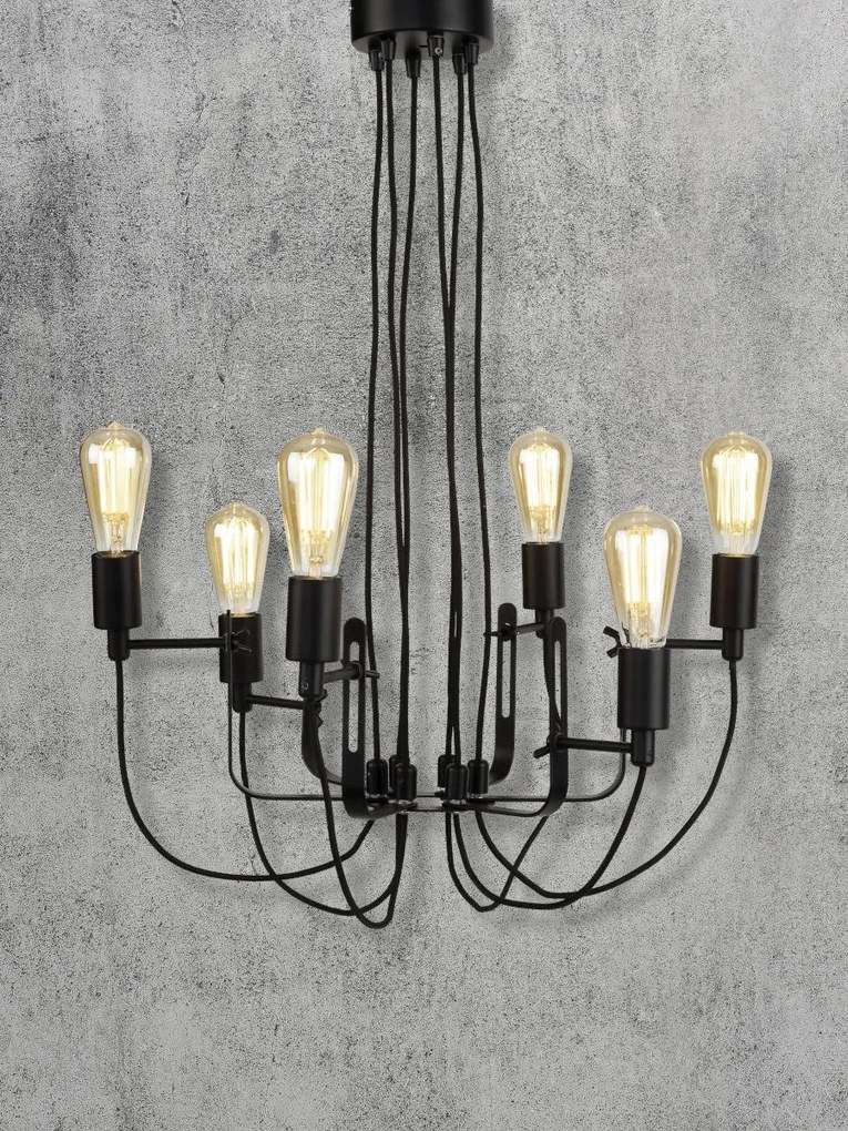 Candelabru design industrial cu 6 brate SEATTLE SEATTLE/H/B