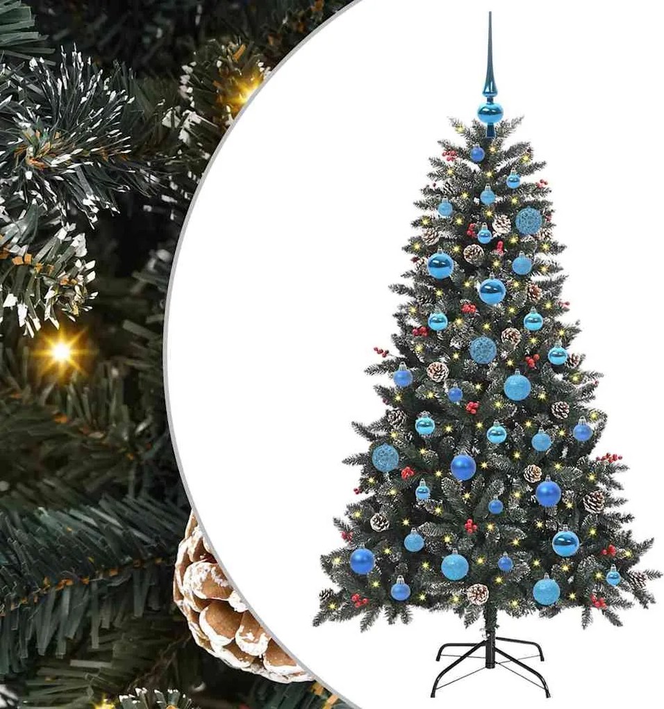 vidaXL Brad de Crăciun artificial Verde 150 cm PVC și Plastic și Oțel