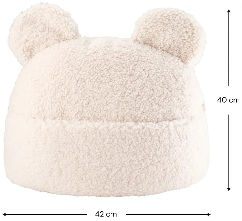 Pernă decorativă pentru copii crem din țesătură bouclé Teddy Pouch – Wigiwama