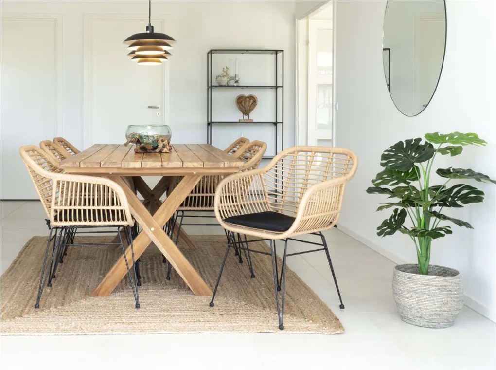 Masă de grădină Murcia, tec, natural 200x90x75 cm