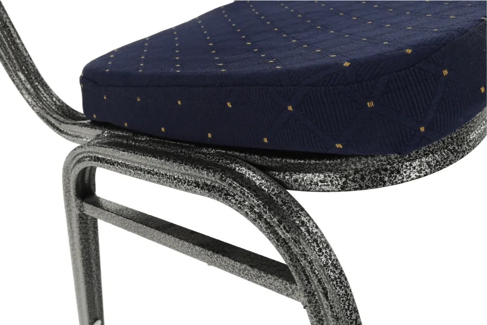 Scaun, stivuibil, textil albastru închis/gri cadru, JEFF 2 NEW