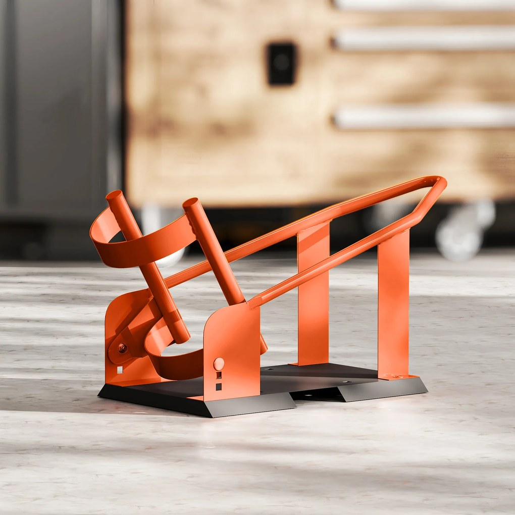 HOMCOM Suport motocicletă pentru roți 38,1-53,34 cm, 381-533,4 mm roată față, suport reglabil 816,5 kg Portocaliu | Aosom Romania