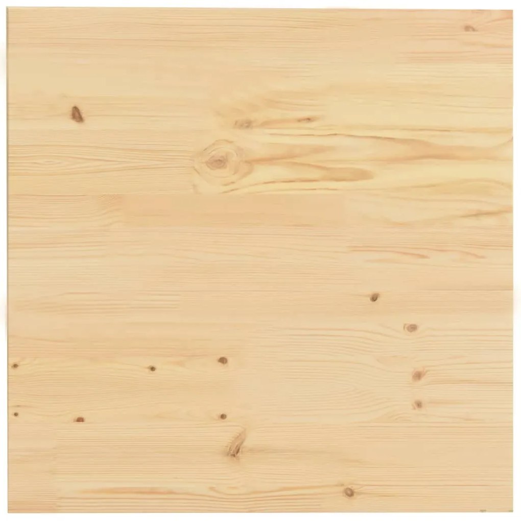 287689 vidaXL Blat de masă, 50x50x2,5 cm, lemn de pin natural, pătrat