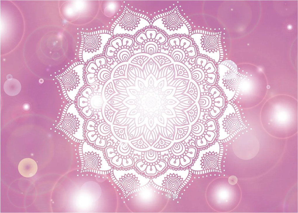 Tablou - Mandala pe fundal roz (70x50 cm)