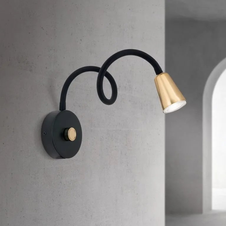 Aplica de perete flexibila cu spot GU10 DOTTY negru