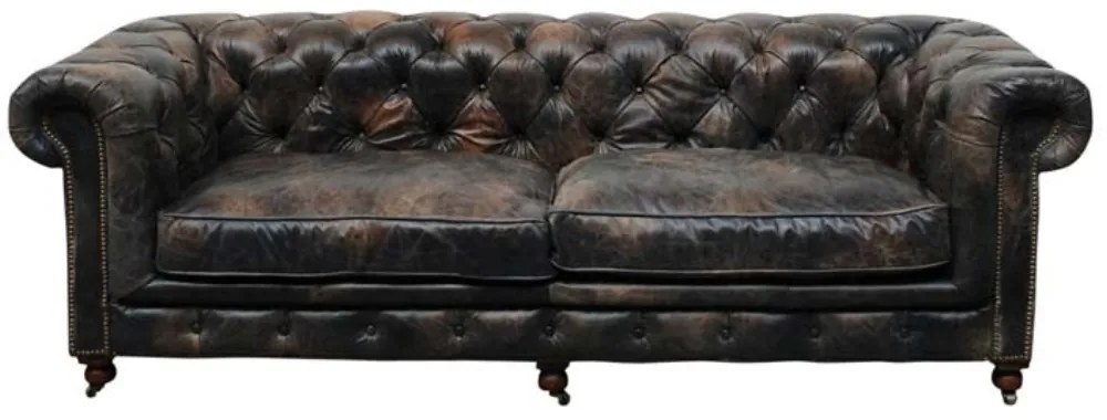Canapea premium, Chesterfield, 3 locuri, piele naturala, St. James