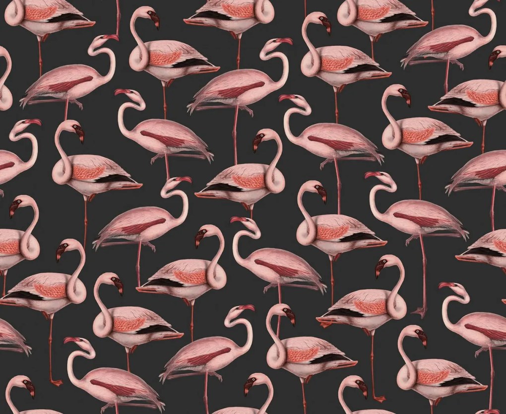 Tapet Flamingos, Liquorice, Rebel Walls