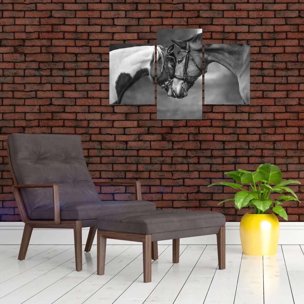 Tablou - Cai îndrăgostiți,alb-negru (90x60 cm)