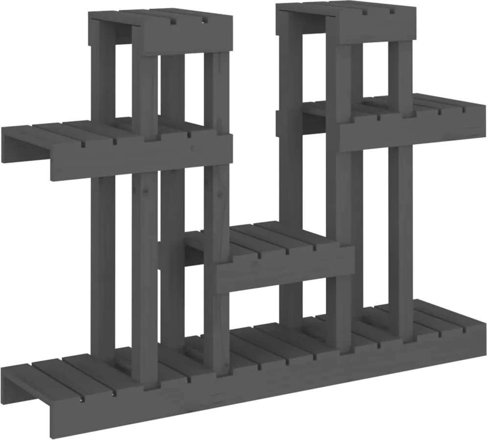 vidaXL Suport pentru plante, gri, 104,5x25x77,5 cm, lemn masiv de pin