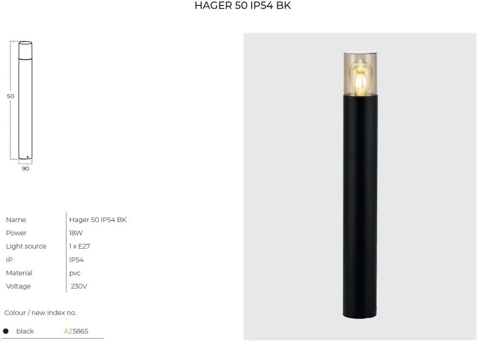 Stalp pentru iluminat exterior IP54 HAGER H-50cm