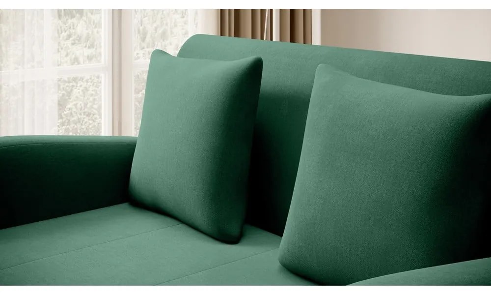 Canapea verde extensibilă cu tapițerie din catifea 130 cm Ario – ELTAP