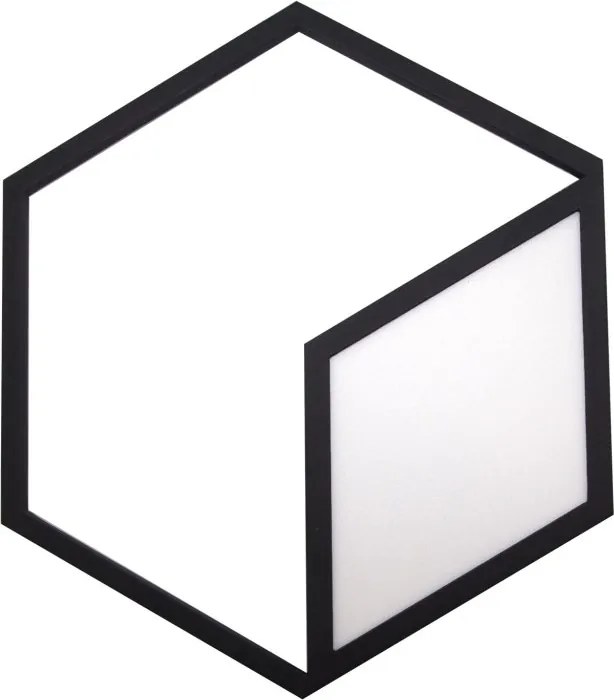 Aplica LED dimabila de perete/tavan KUBICK 12+14W neagra