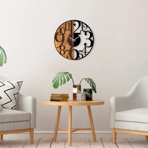 Ceas de perete d. 56 cm 1xAA lemn/metal