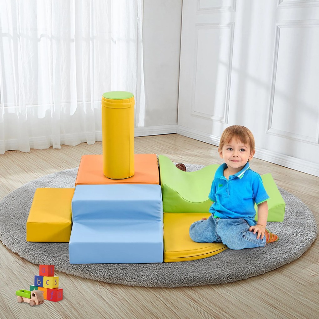 Set de 6 blocuri mari pentru joacă și cățărat, Multicolor | Aosom Romania