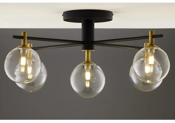 Lustră aplicată Jupiter 2035 FIGARO 5xG9/10W/230V negru/auriu/bej/transparent