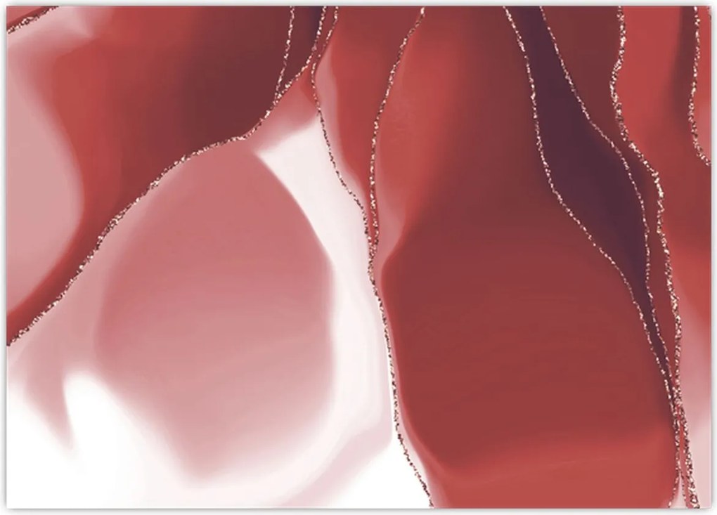 Tablou pe sticlă - Floare abstractă roșie N⁰3 (70x50 cm)