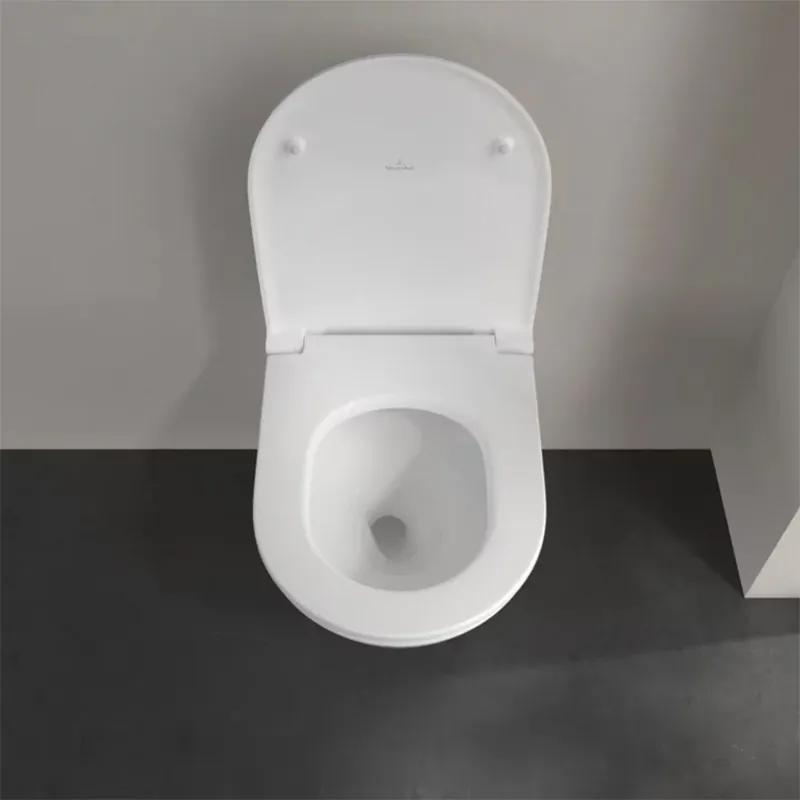 Set vas WC suspendat, Villeroy &amp; Boch, Universo, cu capac soft close și quick release, alb