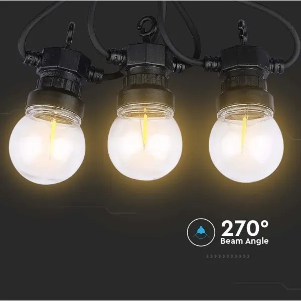 Lanț LED de exterior STRING 5m 10xLED/0,4W/24/230V 3000K IP44