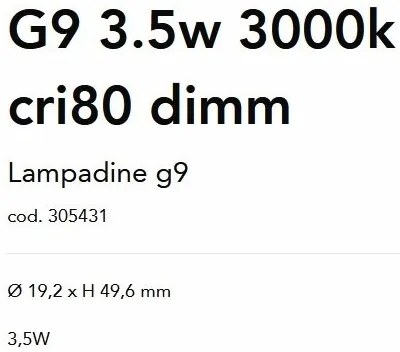 Bec LED dimabil, G9 3,5W 3000k cri80 dimm