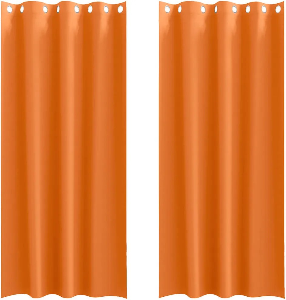 vidaXL Perdele Opaque cu Inel 2 pcs Portocalie Aprinsă 225 x 140 cm