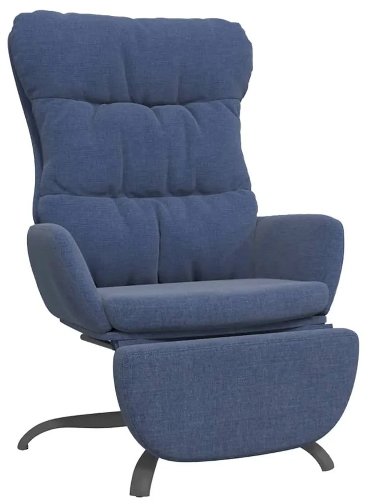3097598 vidaXL Scaun de relaxare cu taburet, albastru, catifea