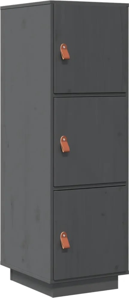 vidaXL Dulap înalt, gri, 34x40x108,5 cm, lemn masiv de pin