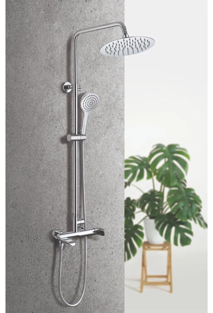 Coloana de dus cu baterie monocomanda Rubineta Olo+Ultra finisaj crom lucios