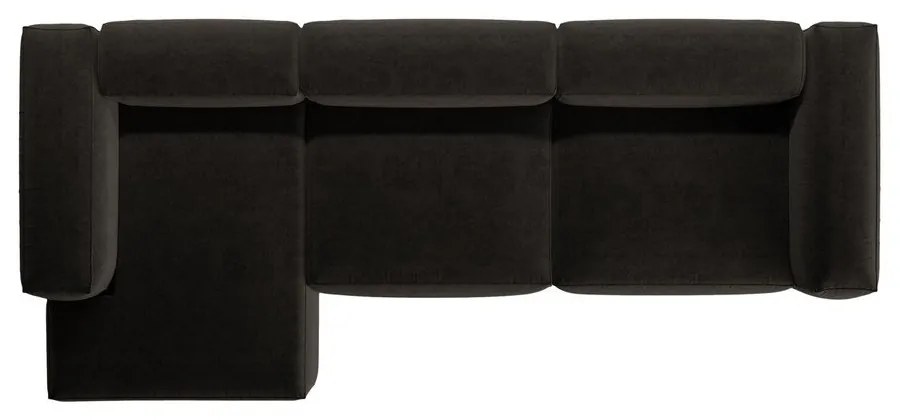 Colțar negru (cu colț pe partea stângă/cu șezlong) Bergamo – Cosmopolitan Design