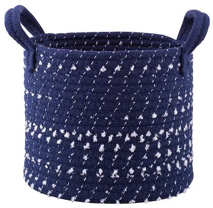 Coș rotund din bumbac Altom Dark blue, 22 x18 cm, diam. 22 cm