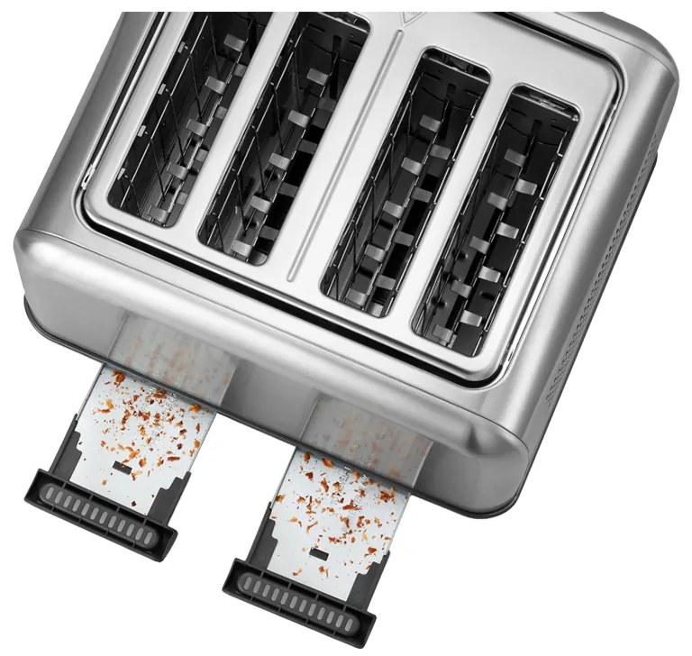 Prаjitor de pаine BUYDEEM DT640E, 1800W, 4 felii, 7 programe automate, 7 treptede prajire, Indicatori LED,Tava firimituri, Pop-up inalt, Inox