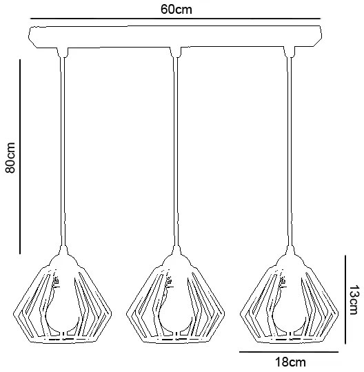 Lustră pe cablu CEED 3xE27/60W/230V