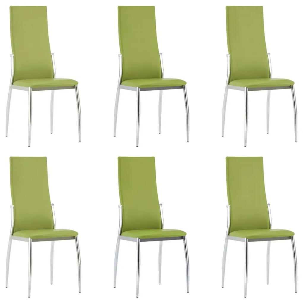 Set mobilier de bucatarie, 7 piese, verde, piele ecologica Verde, 7
