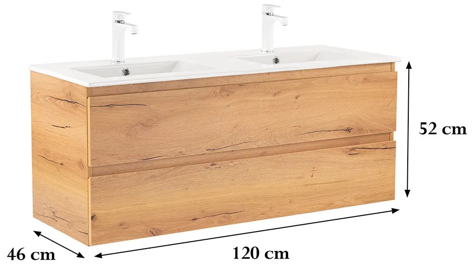Dulap inferior Vario Forte 120 cu lavoar stejar-stejar