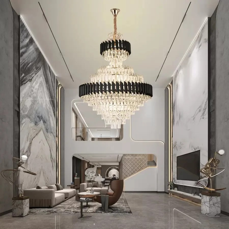 Candelabru Cristal Elit'S Leonidas, 20x E27 Auriu-Negru, 80x110 cm