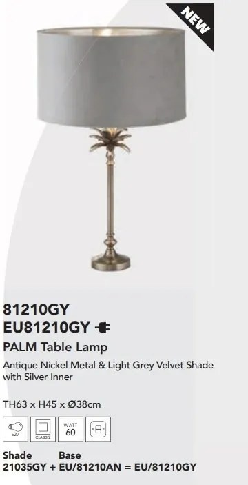 Veioza, Lampa de masa eleganta Palm gri