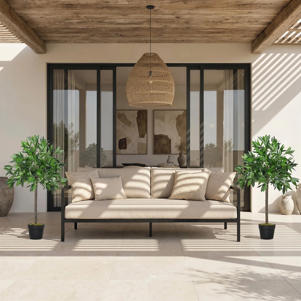 Outsunny Set de 2 Arbori de Dafin în Ghiveci, Plante Artificiale din Plastic pentru Interior și Exterior, Ø16x90A cm, Verde  | Aosom Romania