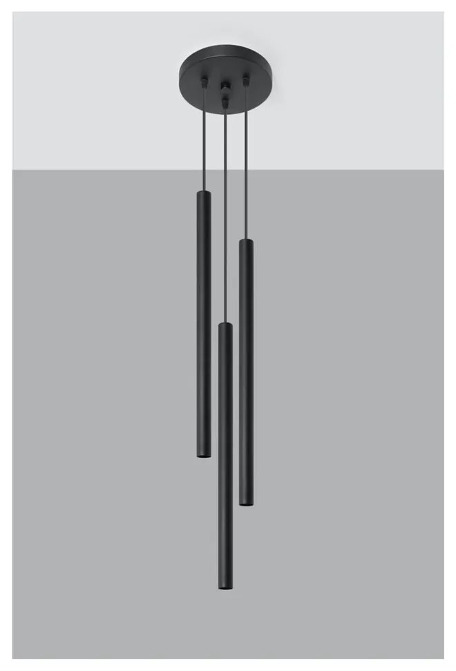 Lustră Sollux Fideus, negru