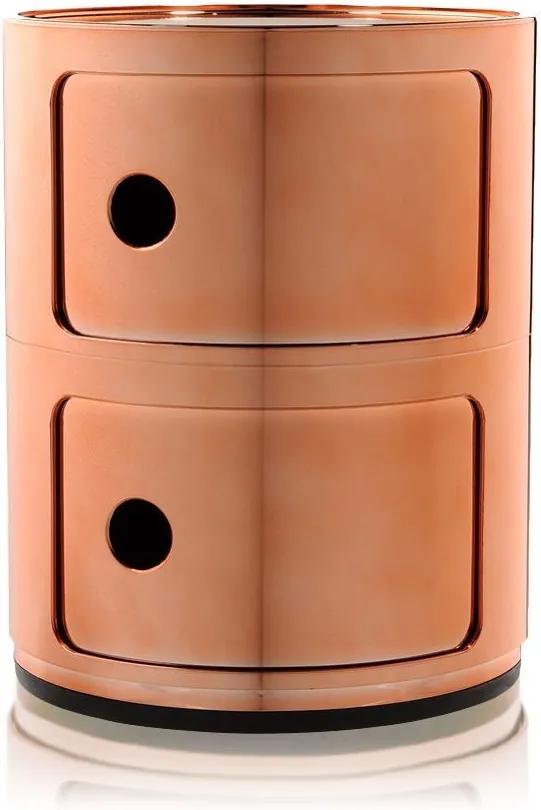 Comoda modulara Kartell Componibile 2 design Anna Castelli Ferrieri, cupru metalizat