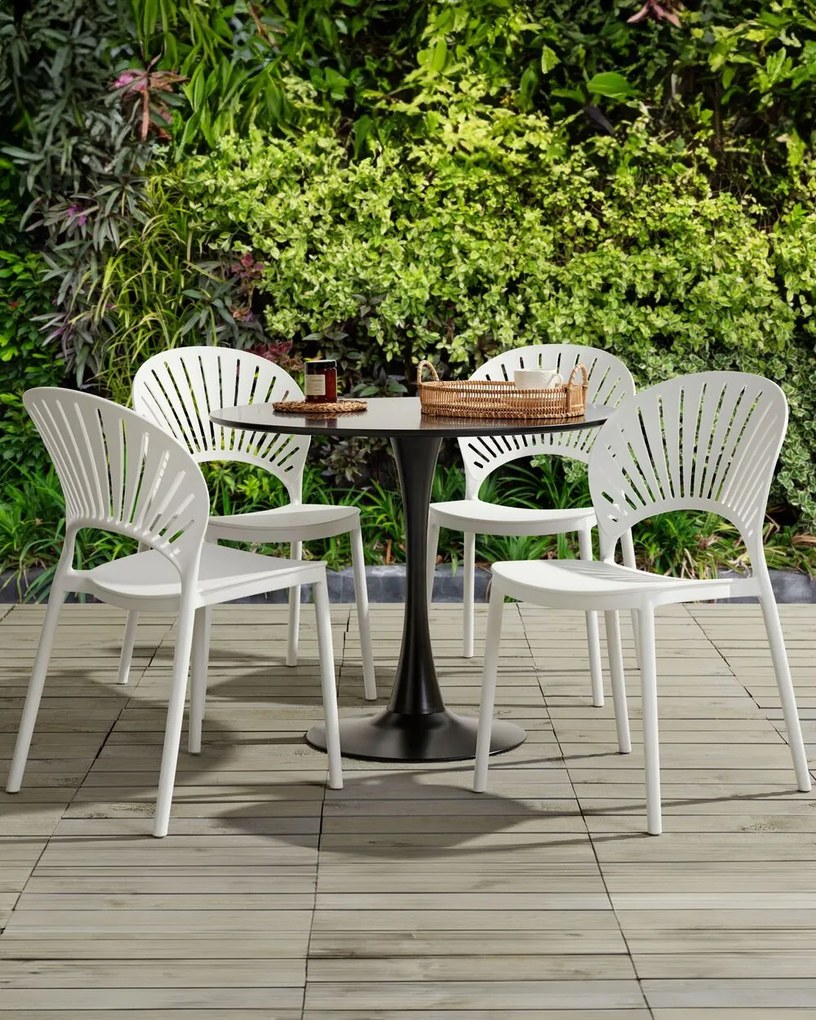Set 4 buc scaune de sufragerie Ostza (alb). 1081823